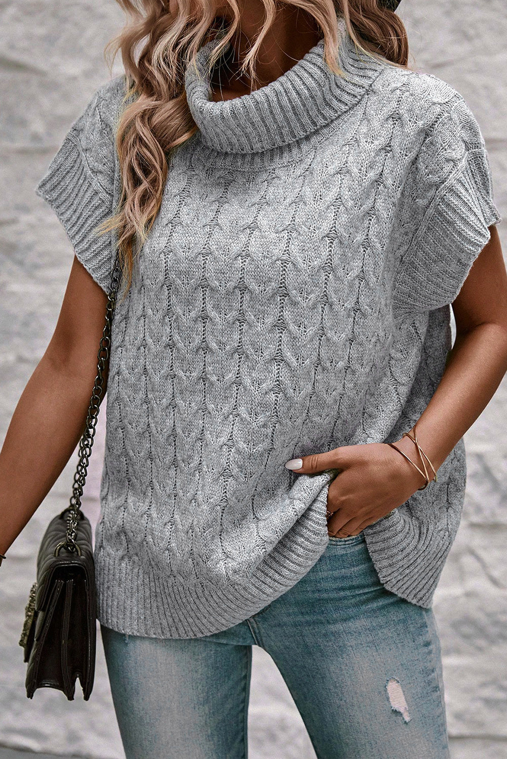 Zainab Cable Knit Batwing Sweater