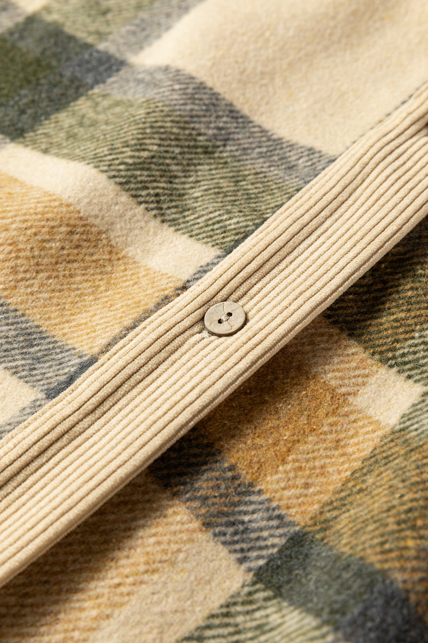 Fatima Retro Plaid Corduroy Patchwork Shacket