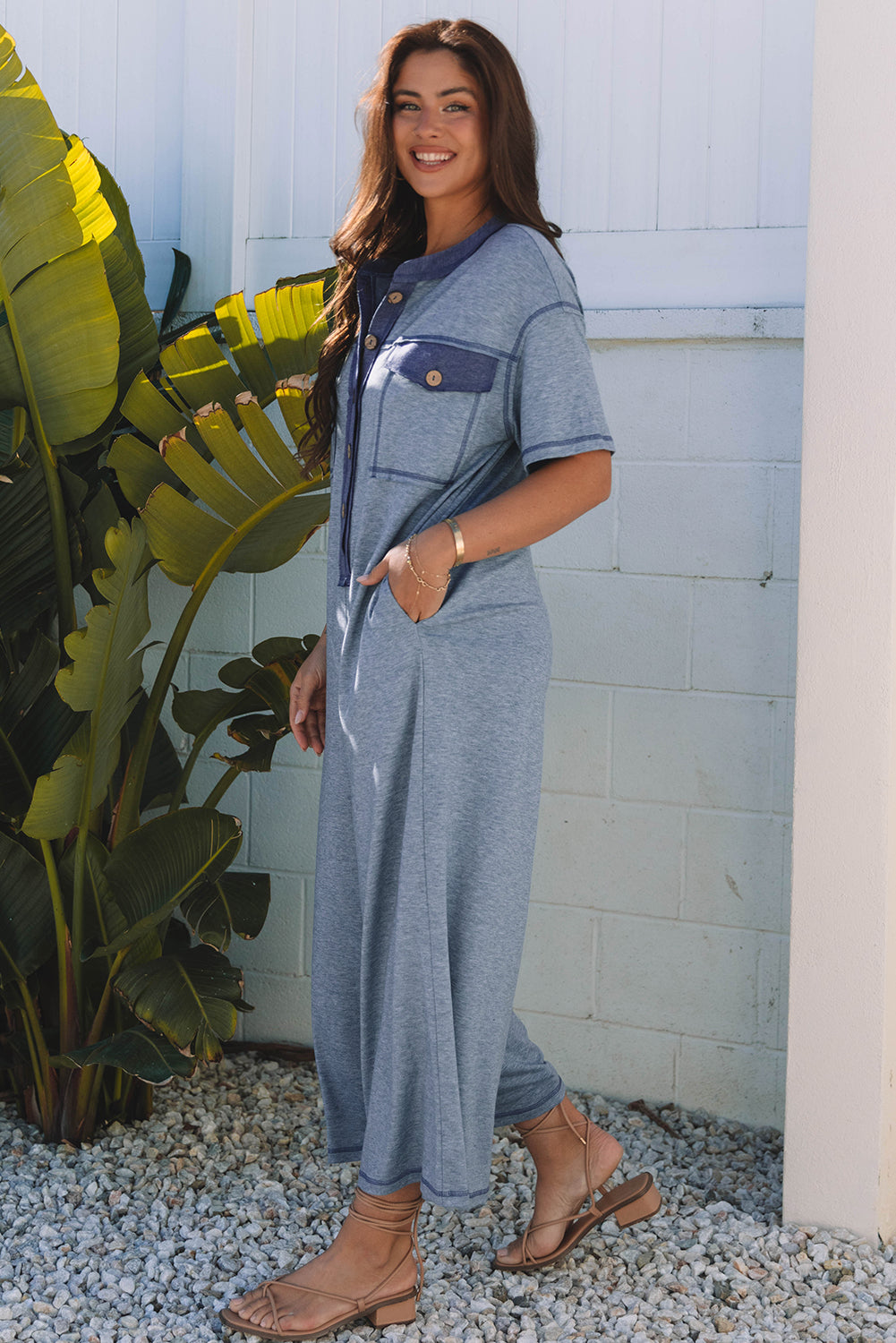 Mymoena Short Sleeve Wide Leg Jumpsuit