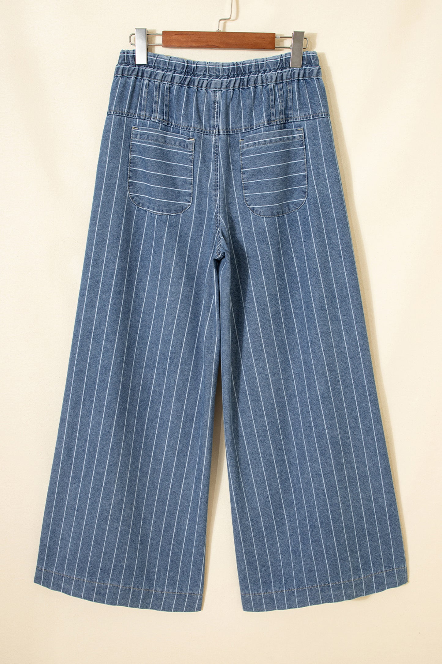 Rahma Flow Stripe Pleated Drawstring Jeans