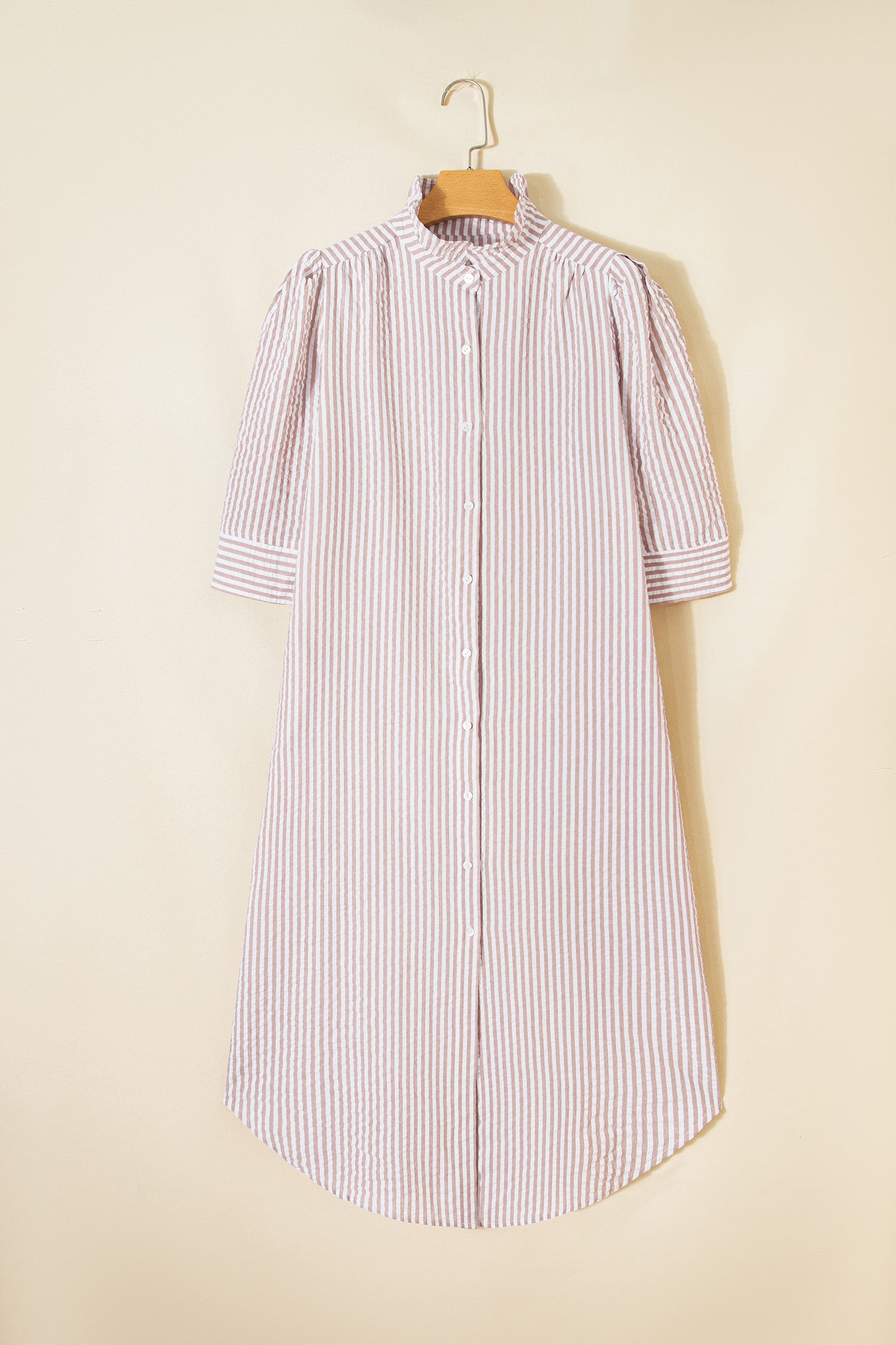 Kheyha Frilled Collar Shirt Maxi Dress
