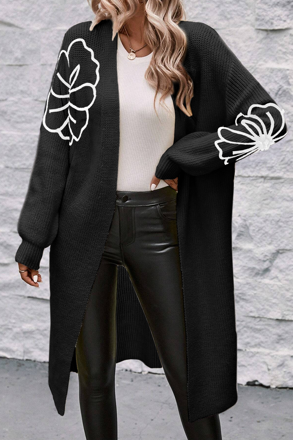 Sabira Flower Embroidered Cardigan