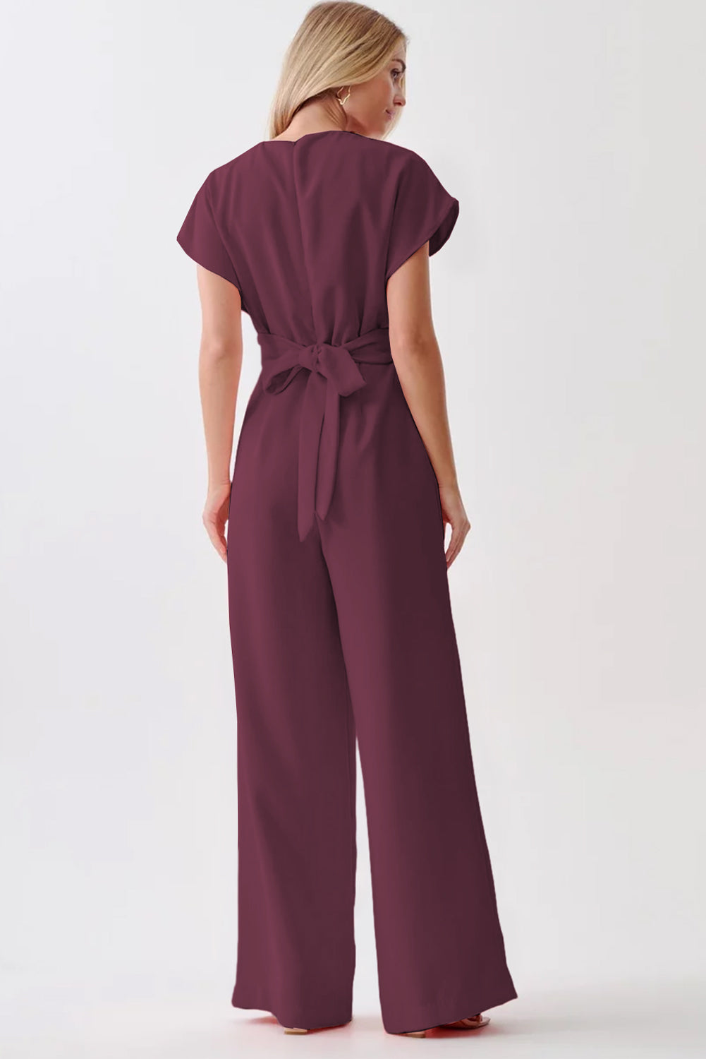 Suraya Cap Sleeve Knot Waist Jumpsuit
