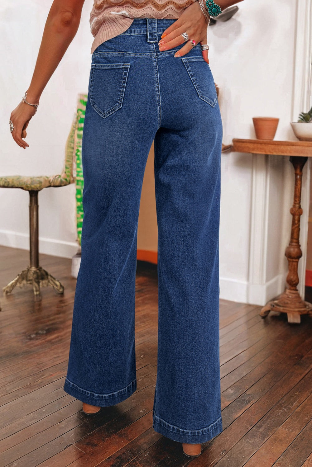 Haya Ilham Sail Blue Pocket Jeans
