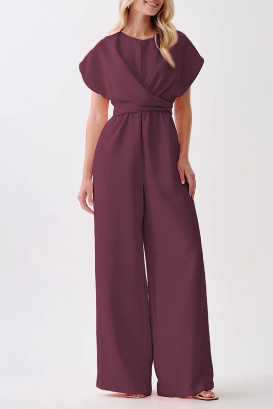 Suraya Cap Sleeve Knot Waist Jumpsuit
