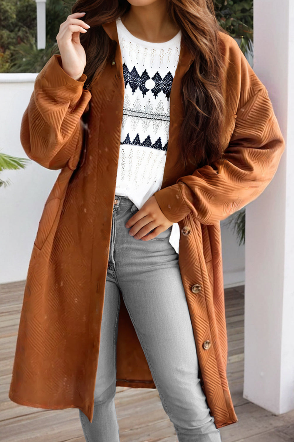 Khadija Gold Flame Duster Coat