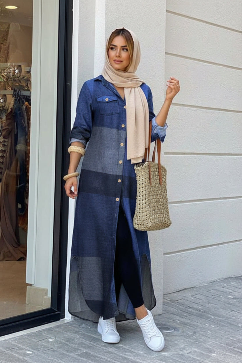 Aaliyah V-Neck Button Maxi Dress