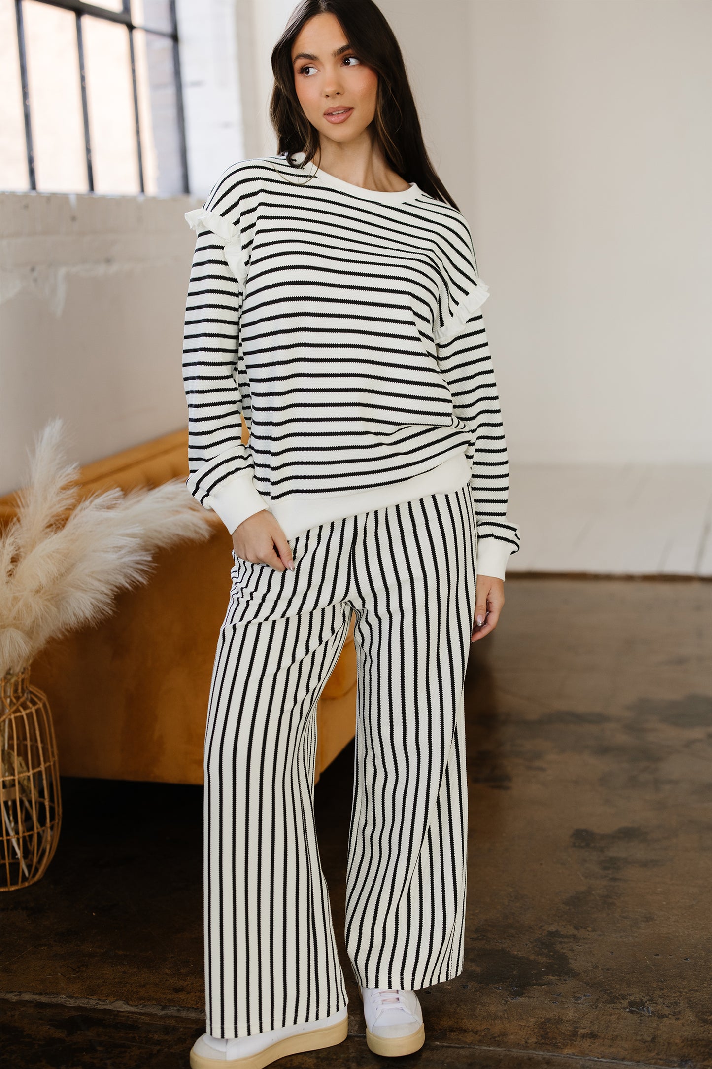 Wasima Ruffle Trim Drawstring Set