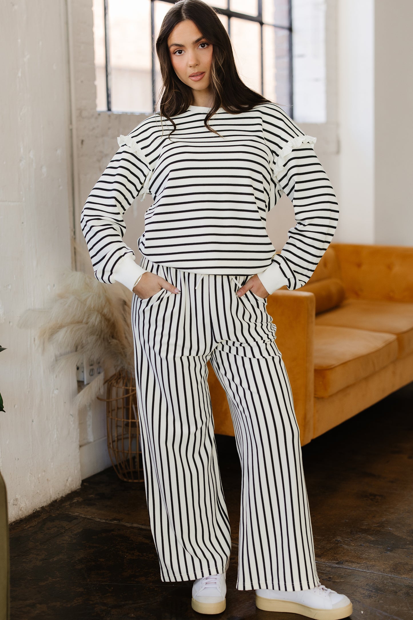 Wasima Ruffle Trim Drawstring Set
