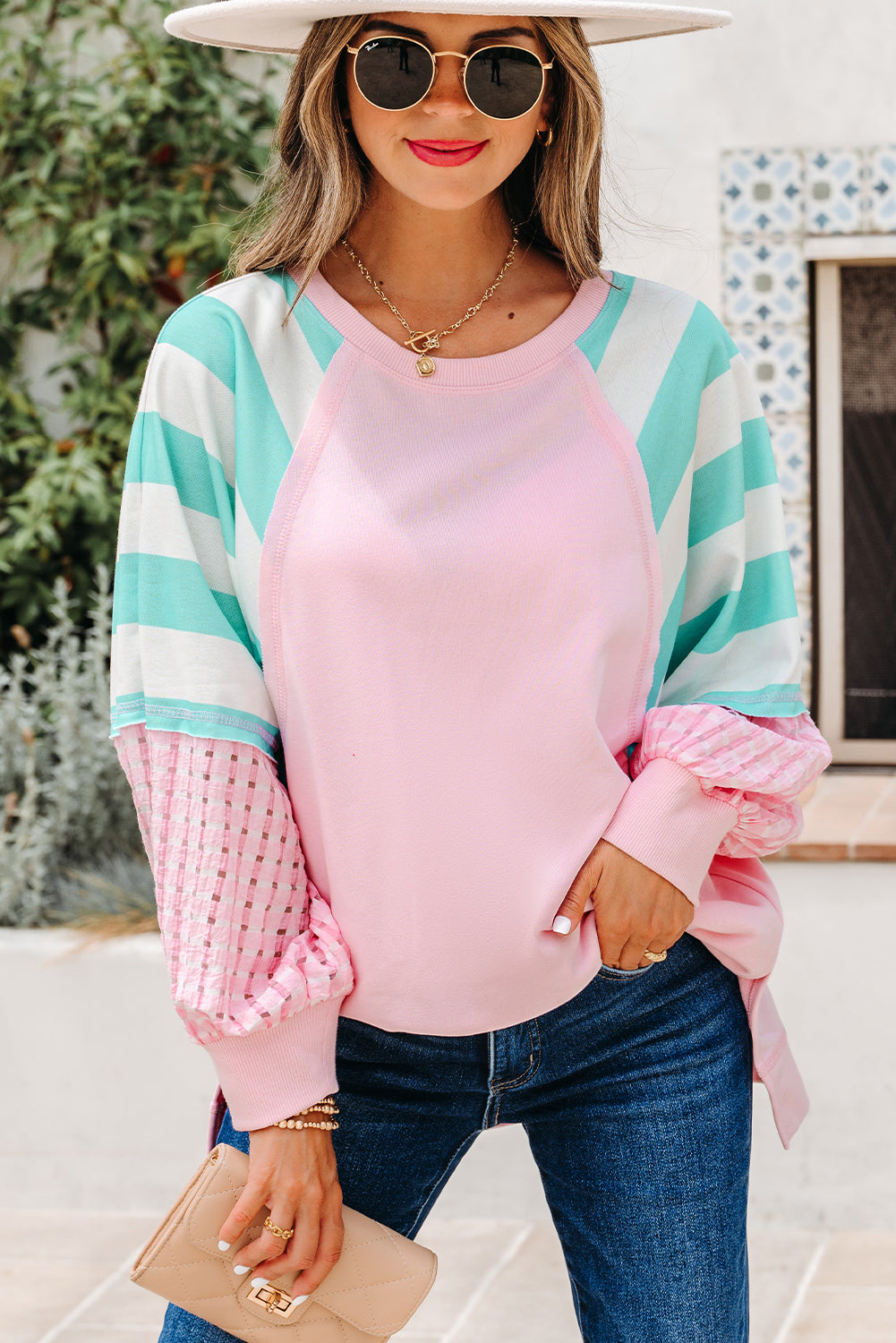 Nadia Colorblock Pullover with Slits