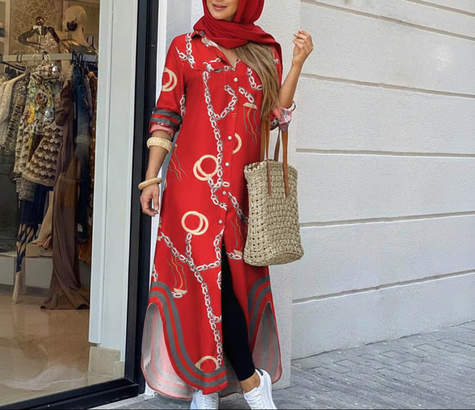 Aaliyah V-Neck Button Maxi Dress