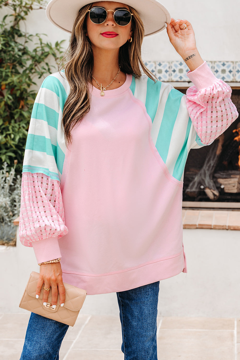 Nadia Colorblock Pullover with Slits