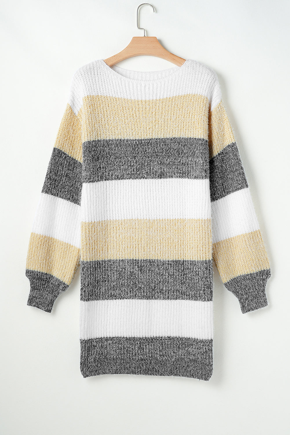 Zurina Colorblock Bubble Sleeve Sweater Dress
