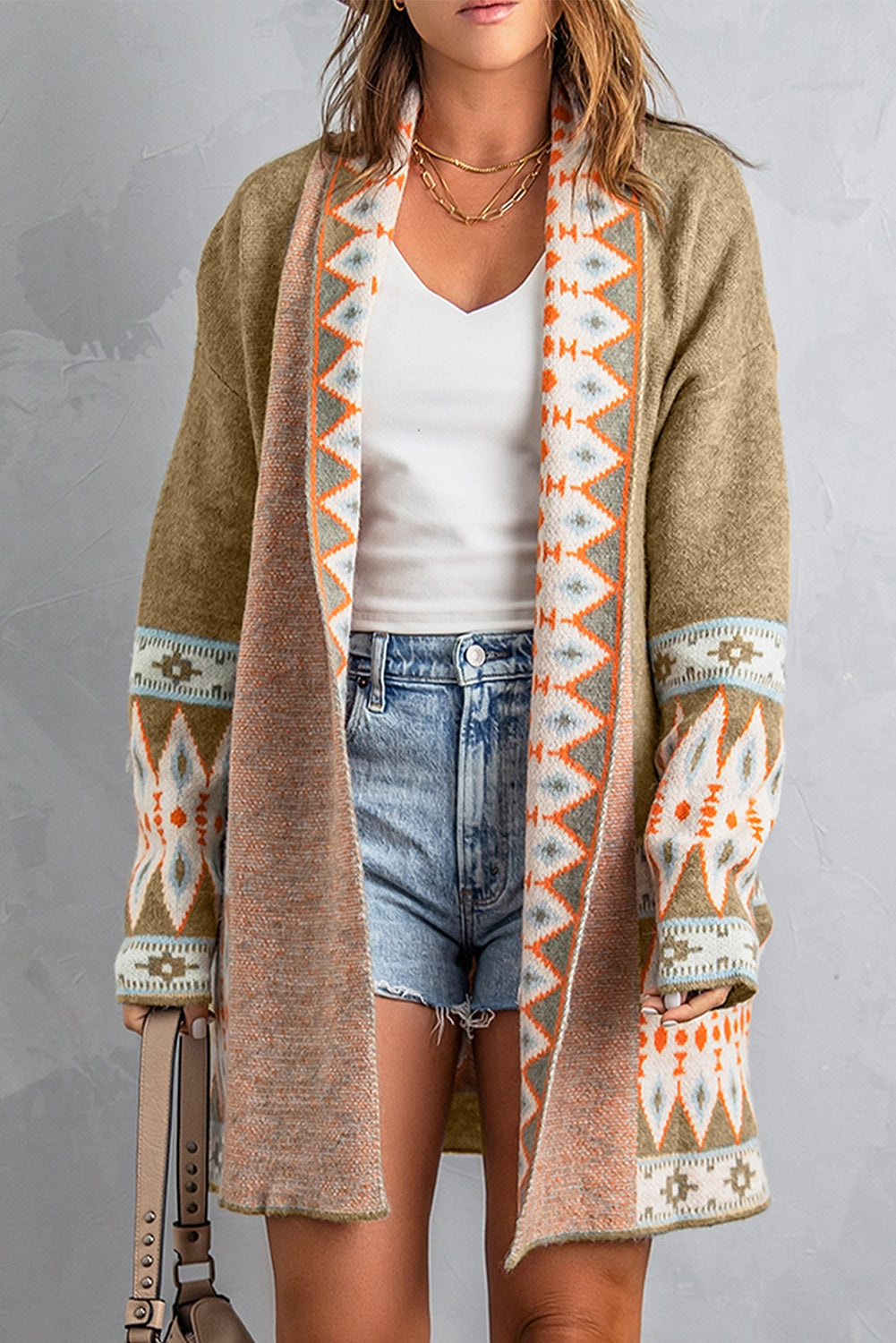 Karima Aztec Print Knitted Cardigan
