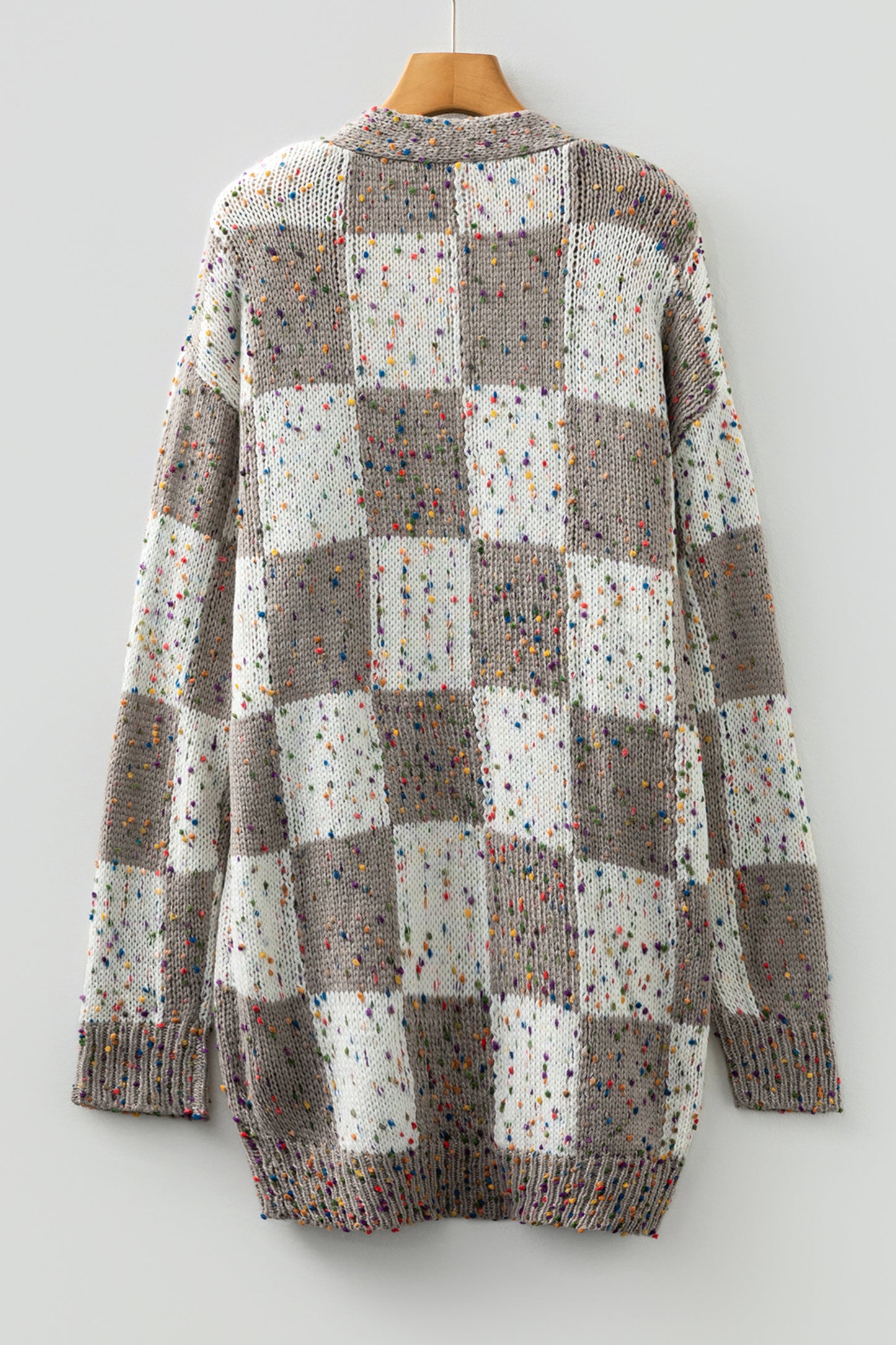 Aisha Confetti Checkered Cardigan with Pockets