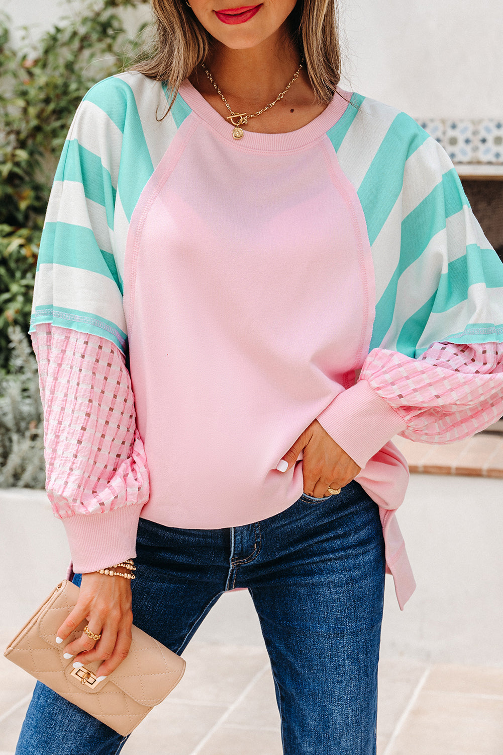 Nadia Colorblock Pullover with Slits