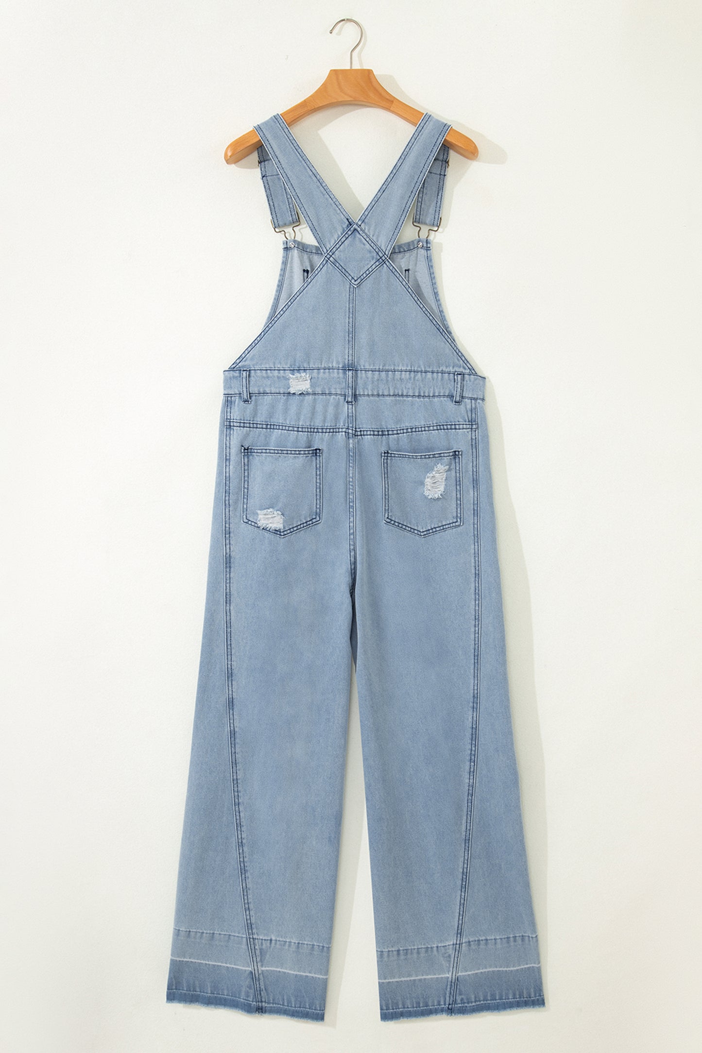 Zaynah Mist Blue Denim Overall Jumpsuit