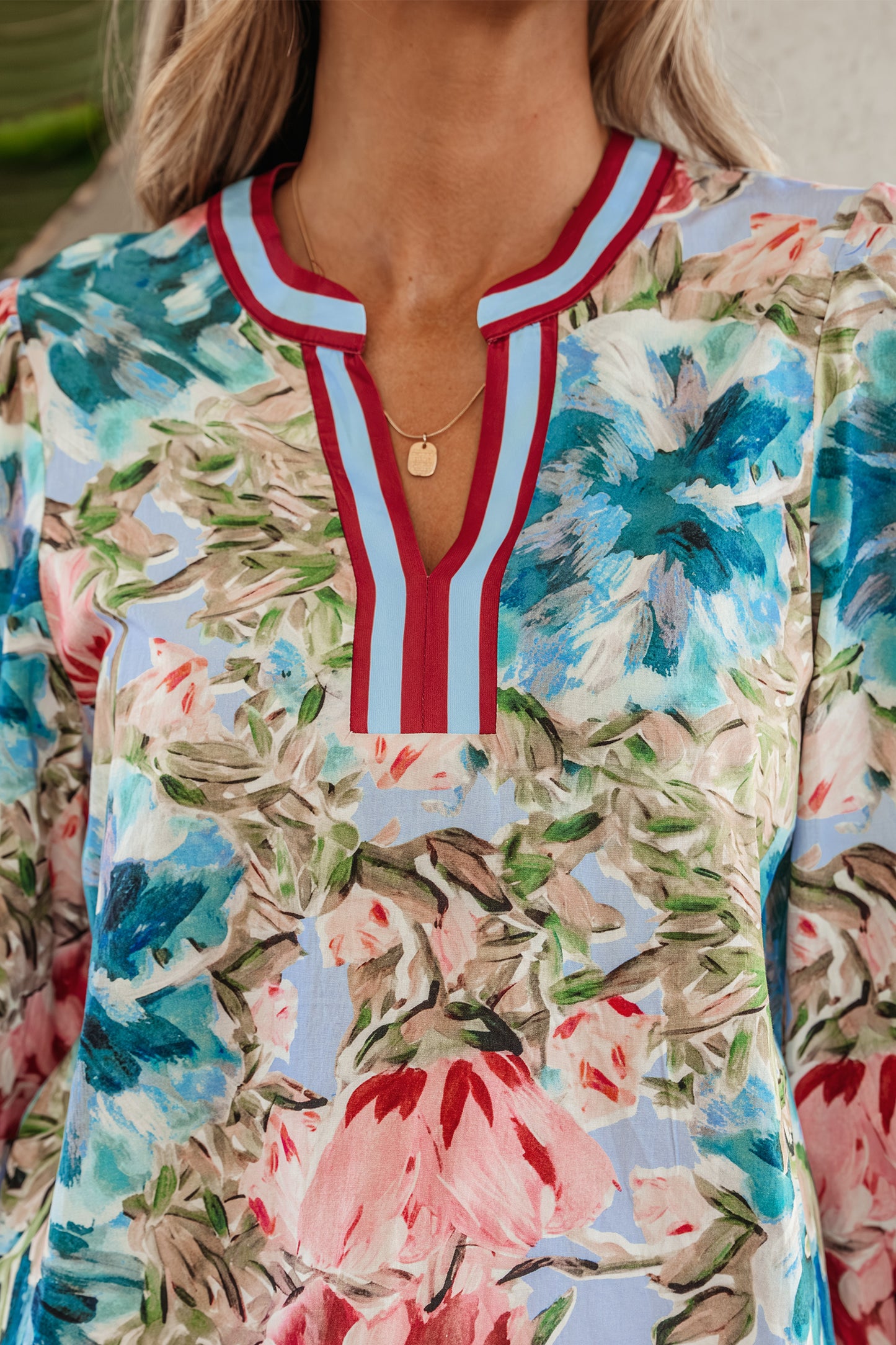 Nazeera Cuffed Bracelet Sleeve Floral Blouse