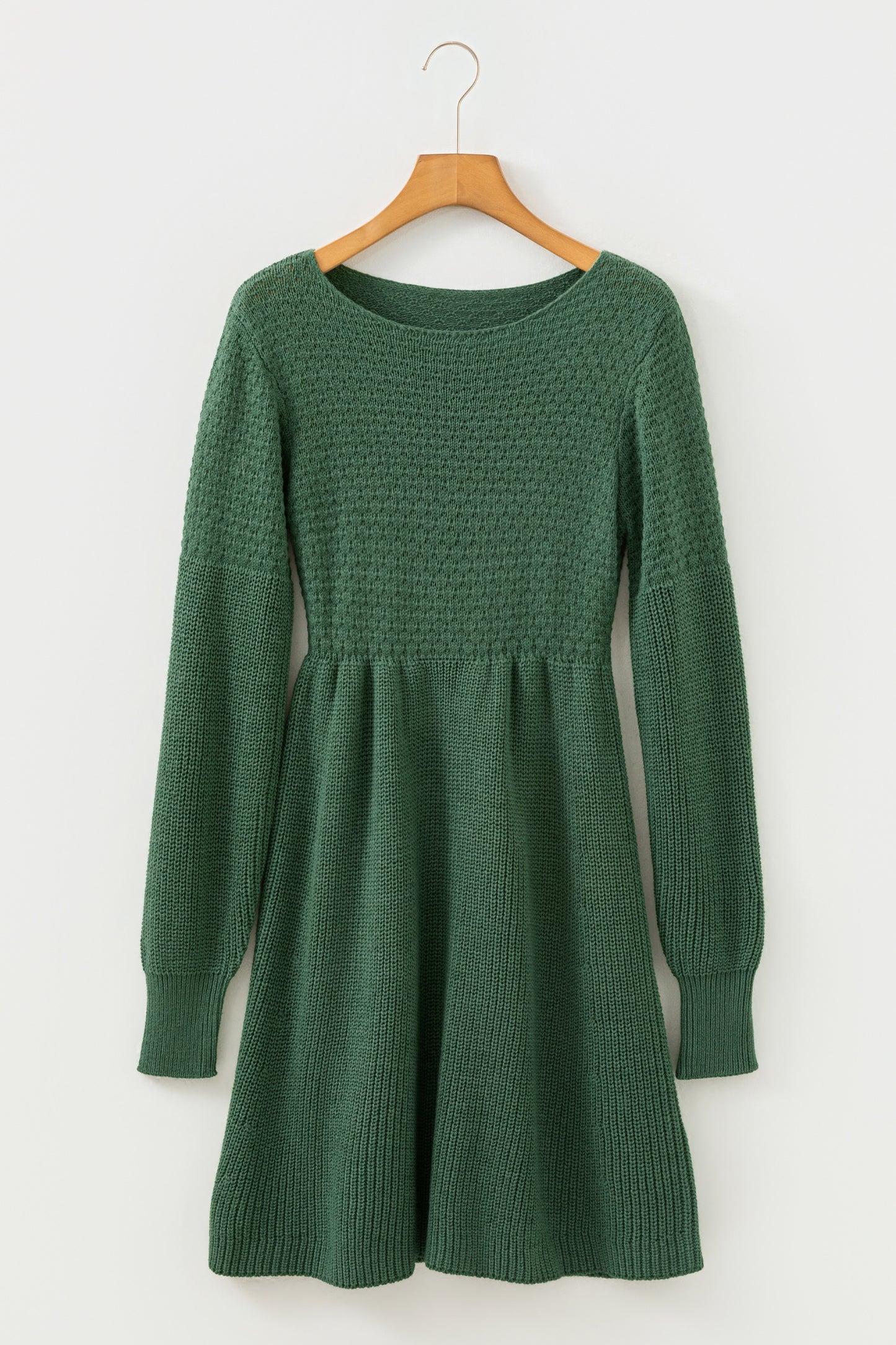 Zaina Lantern Sleeve Empire Waist Short Sweater Dress