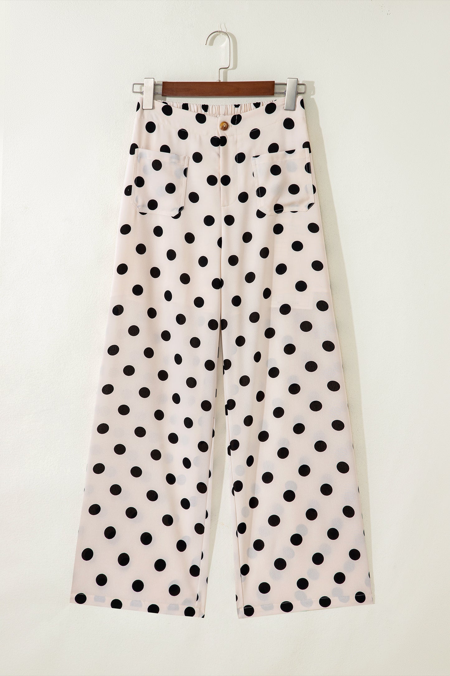 Iman Patch Pocket Polka Dot Straight Pants