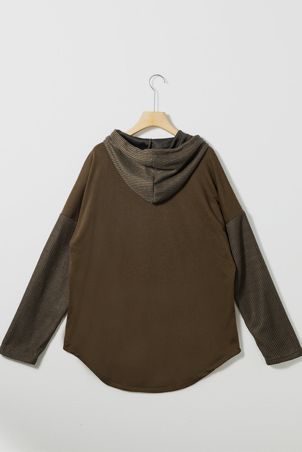Afiya Knitted Sleeves Hooded Jacket