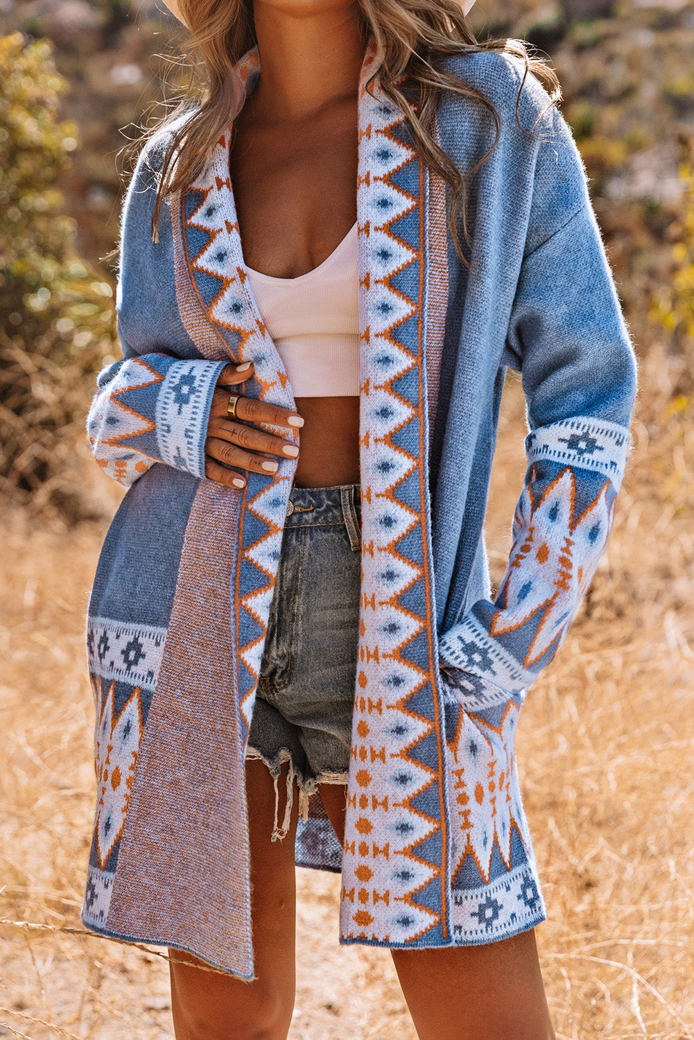 Karima Aztec Print Knitted Cardigan