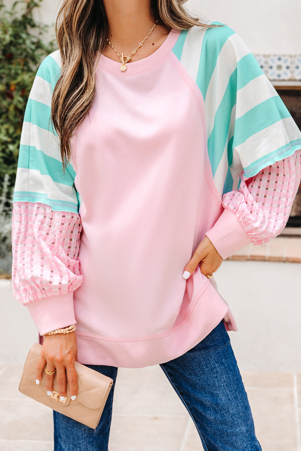 Nadia Colorblock Pullover with Slits