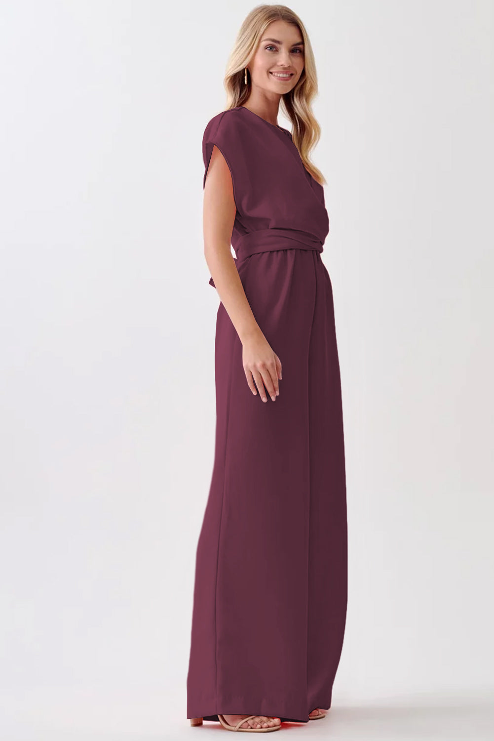 Suraya Cap Sleeve Knot Waist Jumpsuit