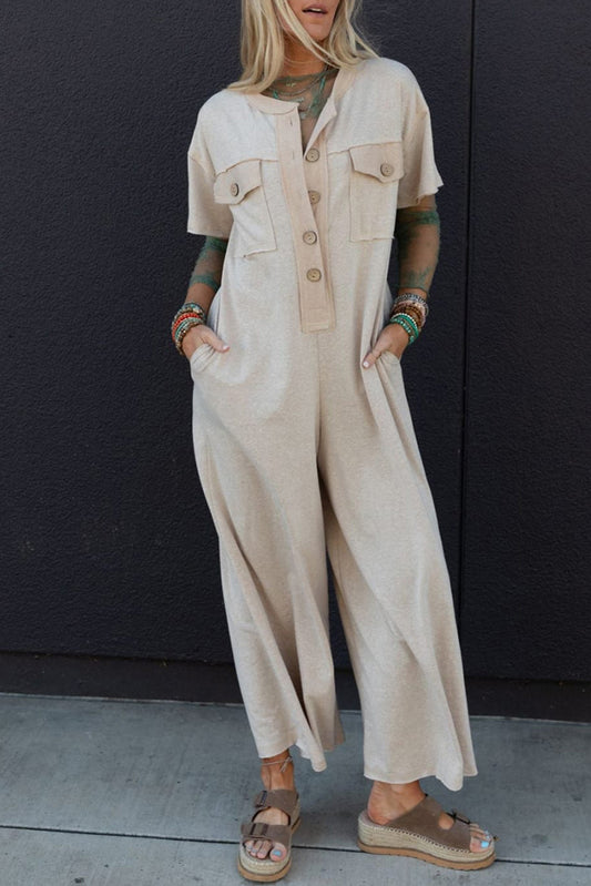 Mymoena Short Sleeve Wide Leg Jumpsuit