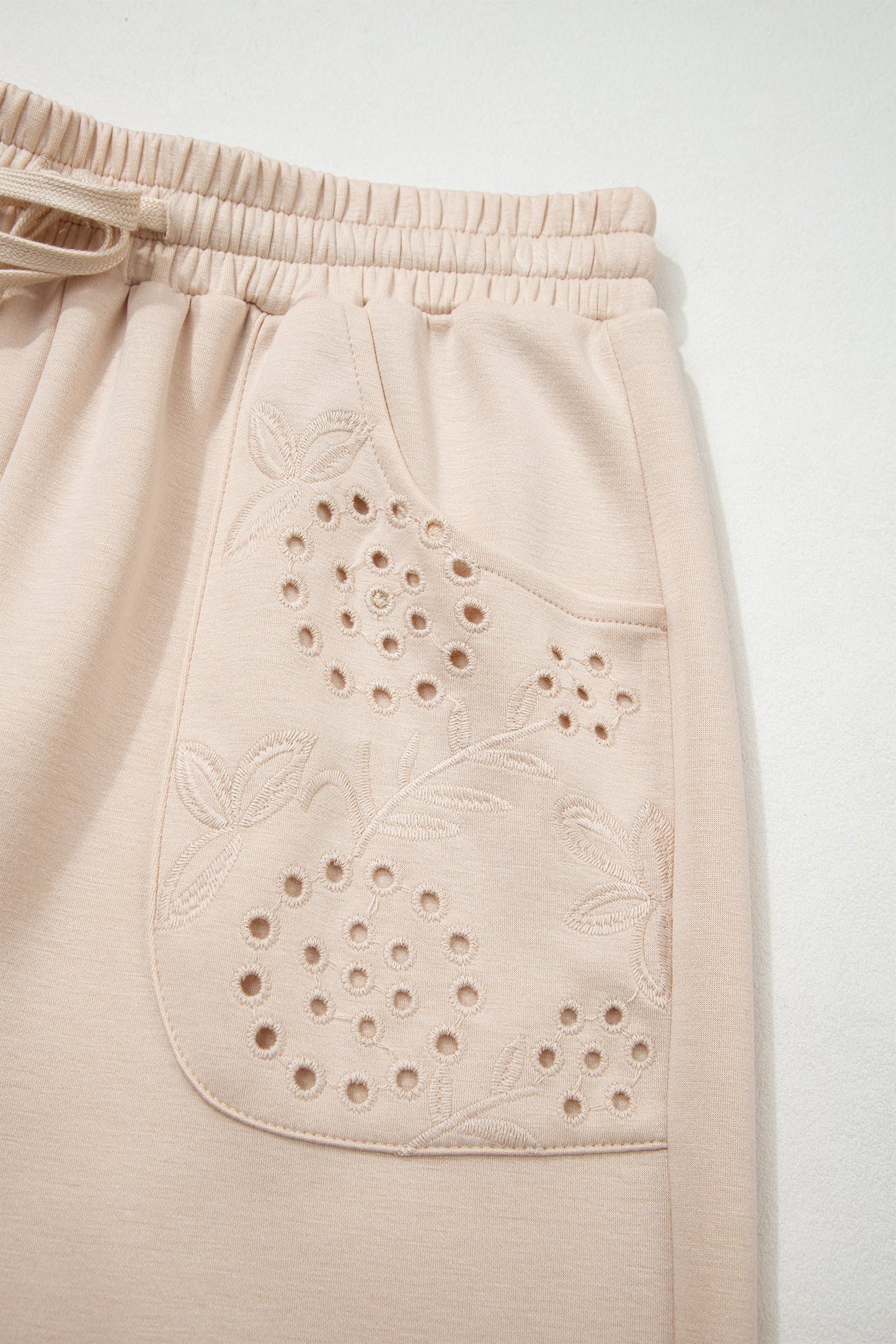 Gadijah Embroidered Patched Pockets Drawstring Pants