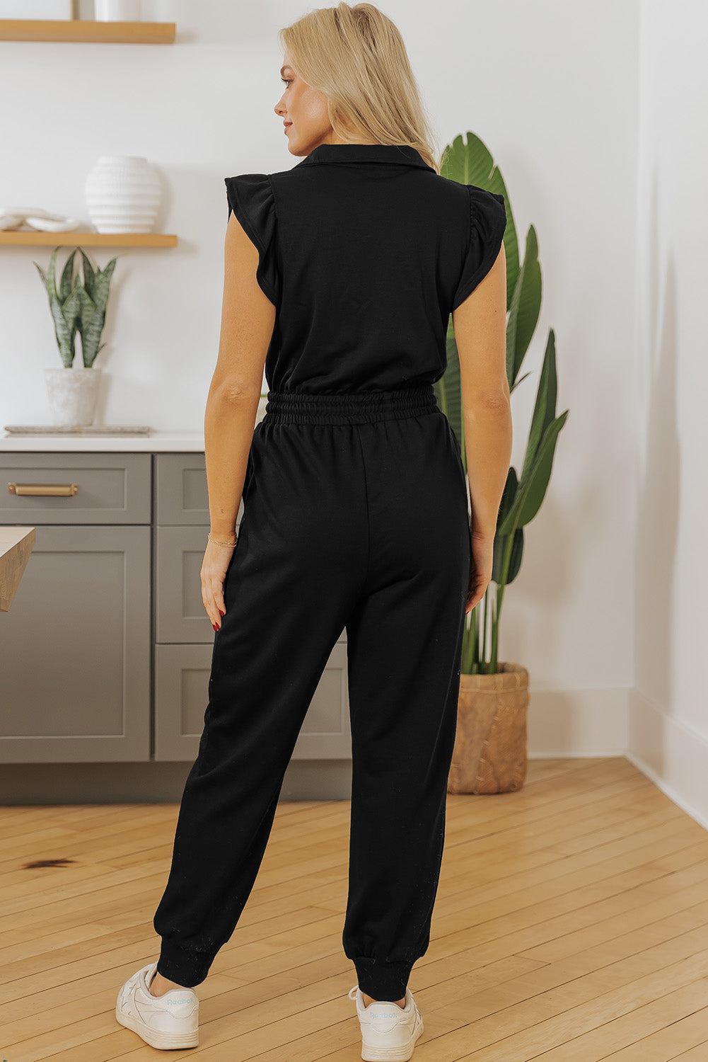 Fowzia Drawstring Elastic Waistband Jumpsuit