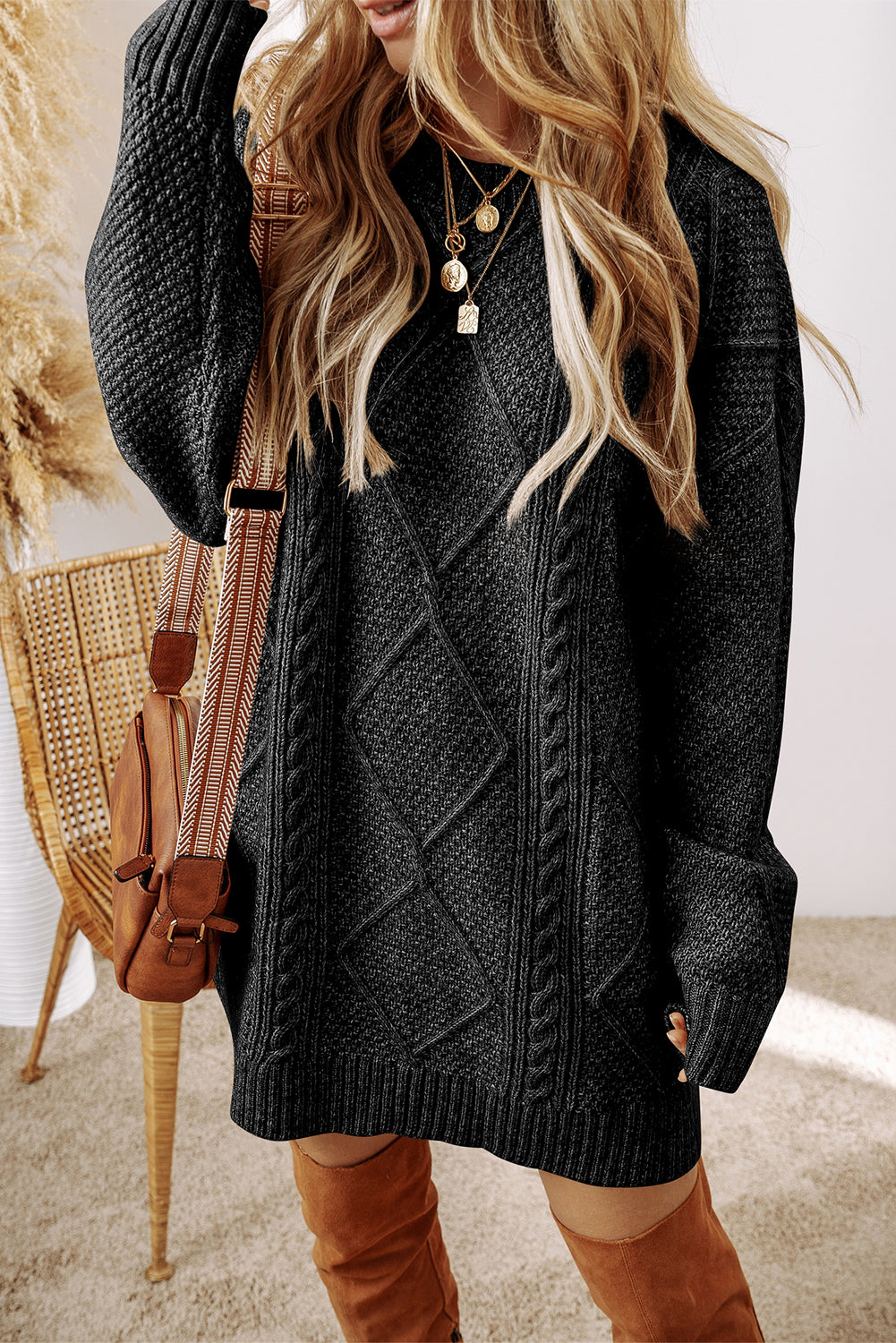 Zahra Cable Sweater Dress