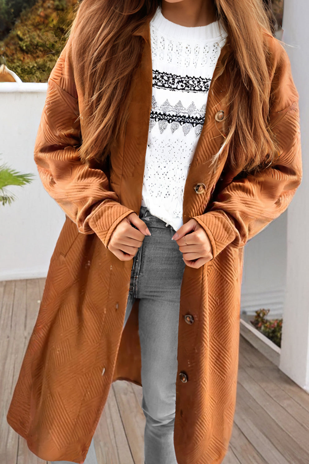 Khadija Gold Flame Duster Coat