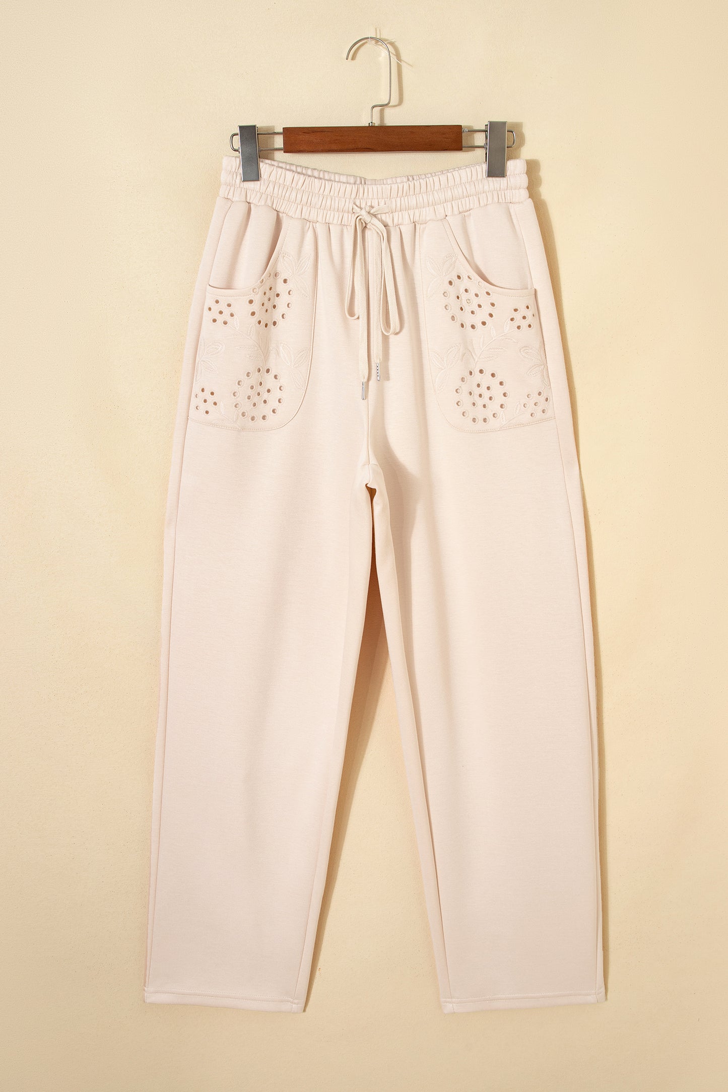 Gadijah Embroidered Patched Pockets Drawstring Pants