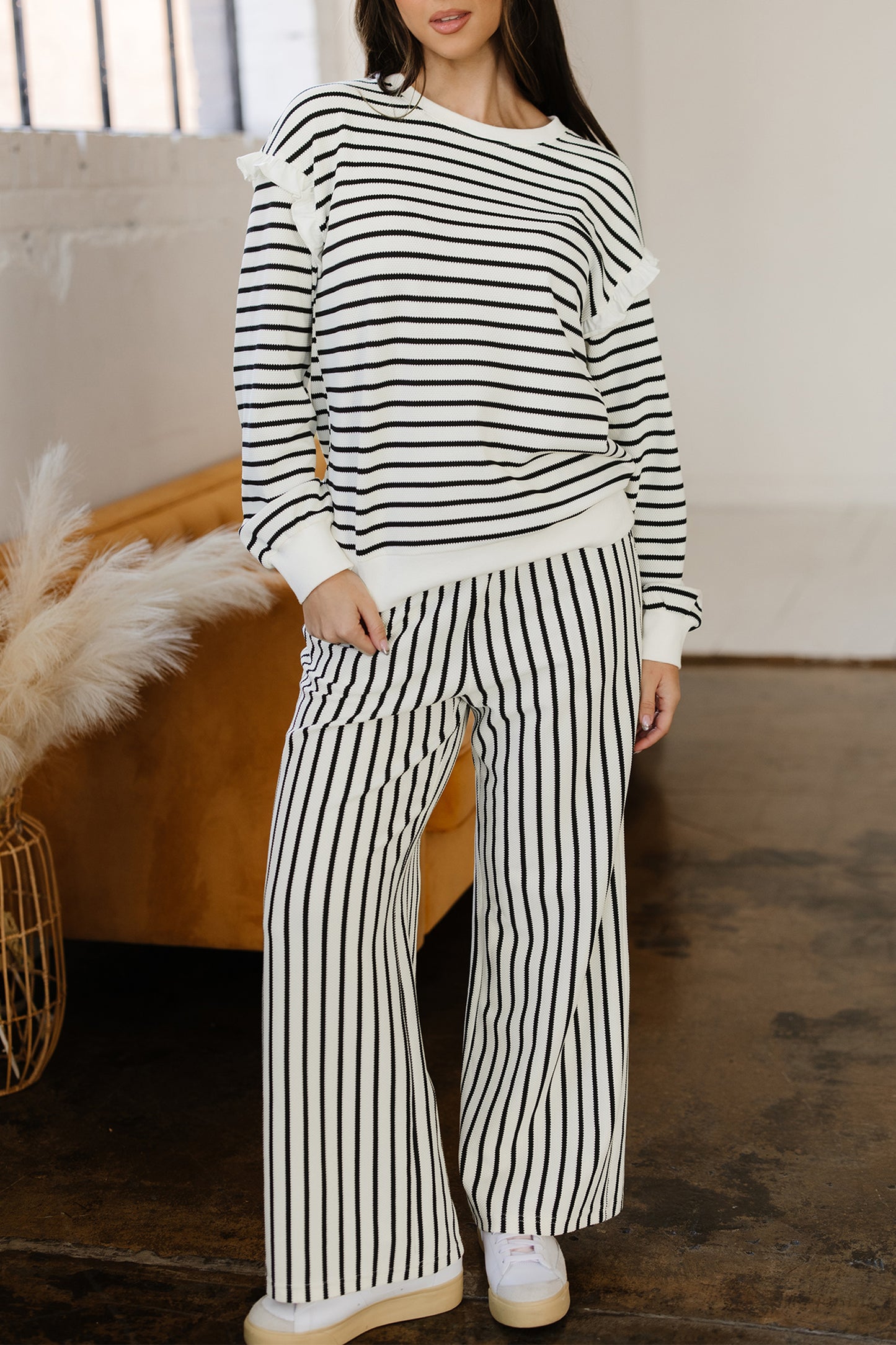 Wasima Ruffle Trim Drawstring Set