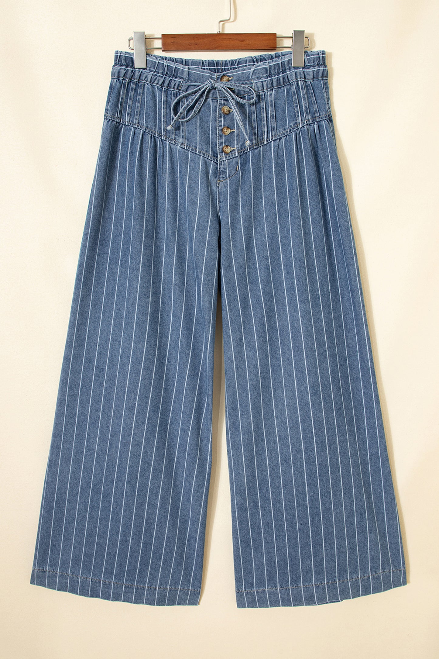 Rahma Flow Stripe Pleated Drawstring Jeans