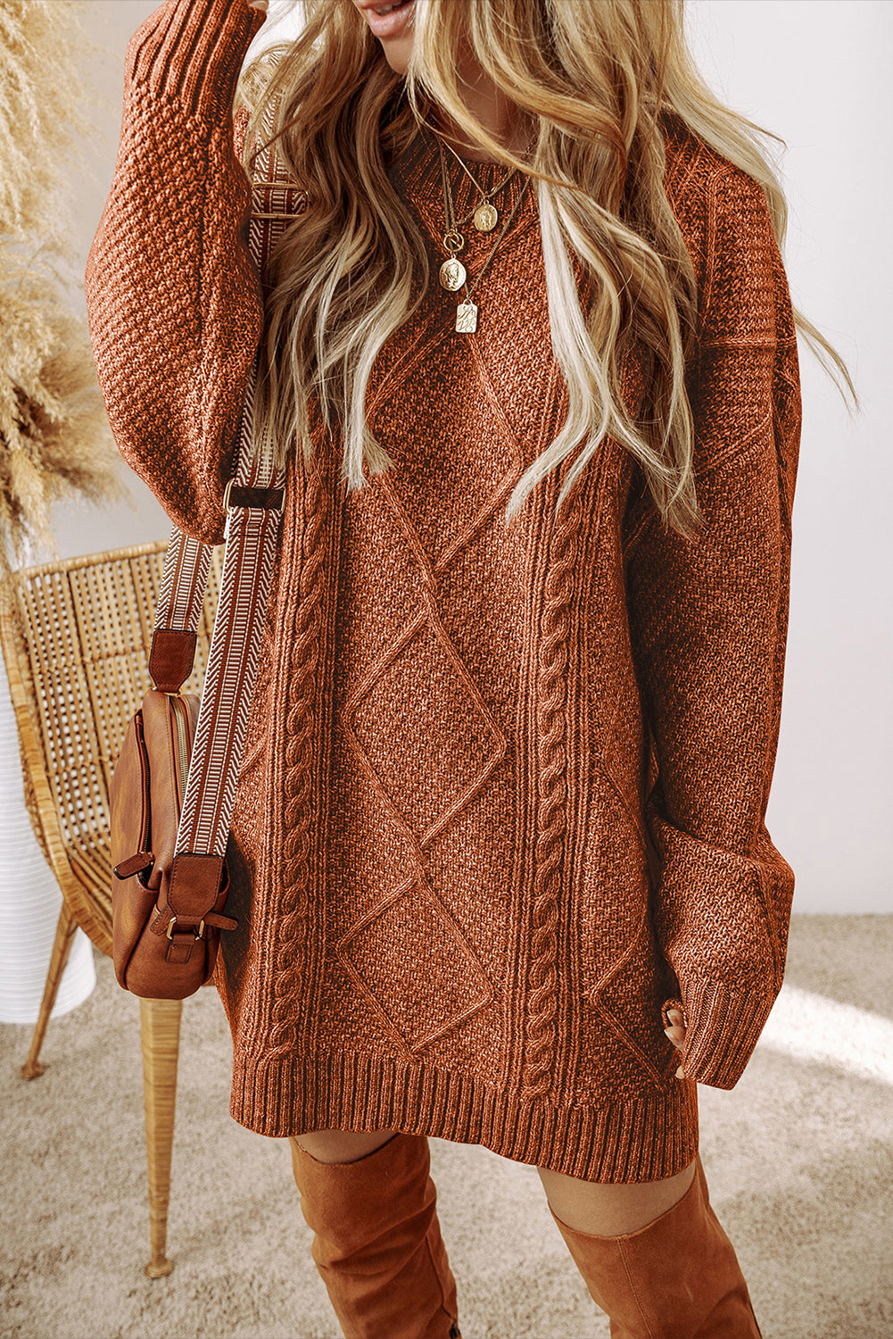 Zahra Cable Sweater Dress
