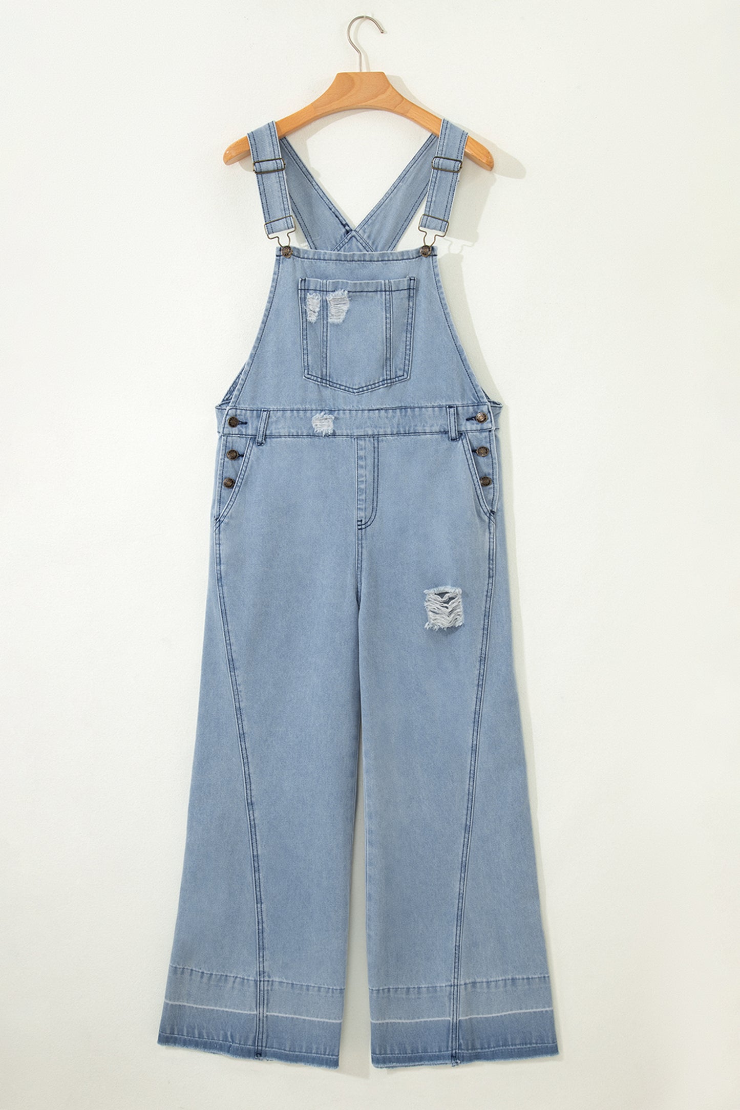 Zaynah Mist Blue Denim Overall Jumpsuit