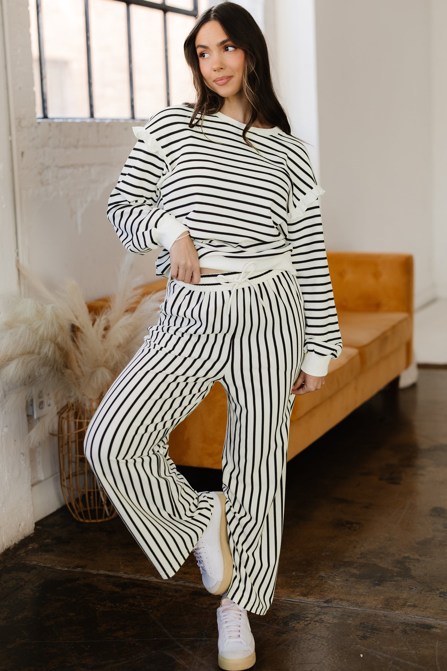 Wasima Ruffle Trim Drawstring Set