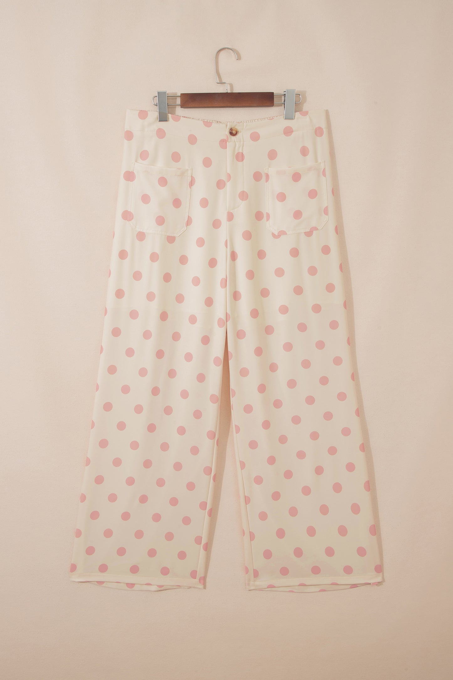 Iman Patch Pocket Polka Dot Straight Pants